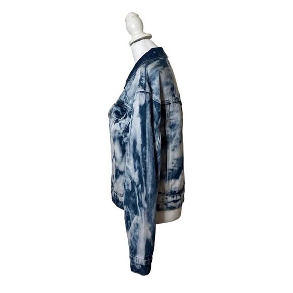 BP by Nordstrom Womens Blue Bleached Wash Denim Trucker Jacket Designer NWT XS - Picture 4 of 12